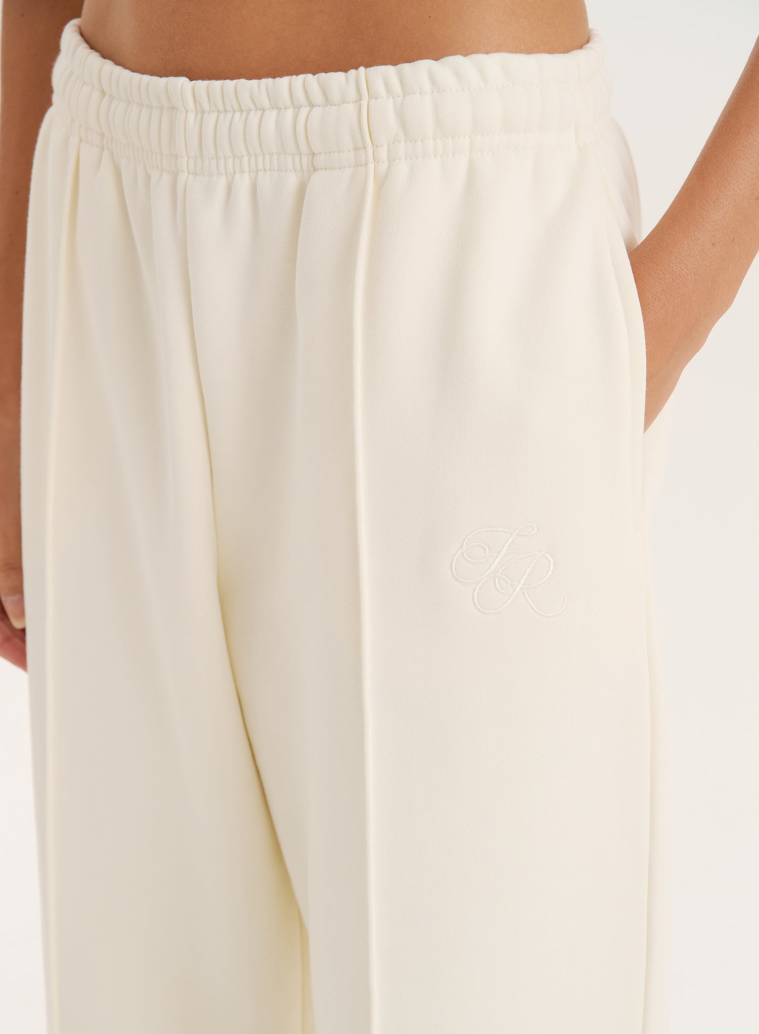 Ecru 4th Wide Leg Branded Heavyweight Joggers